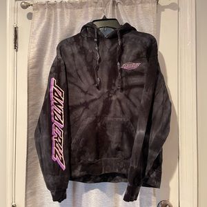 Santa Cruz Skateboards Black and Pink Tie-Dye Hoodie